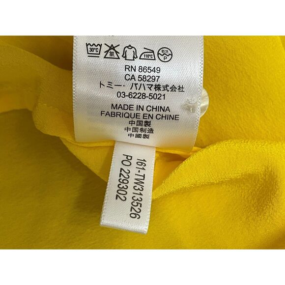 Tommy Bahama Women's M Yellow Button 100% Silk Shirt Resort Vacation Travel - Picture 5 of 10